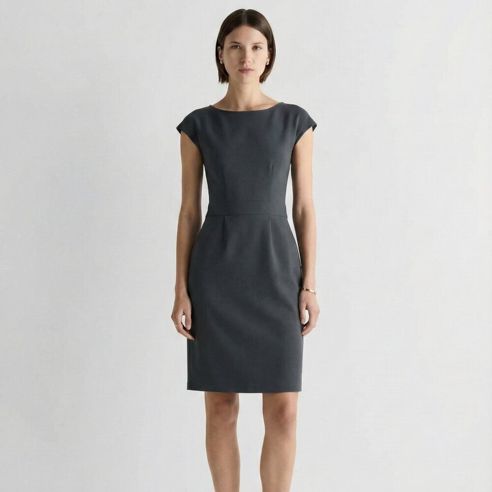Quince Ultra-Stretch Ponte Cap Sleeve Dress - XL